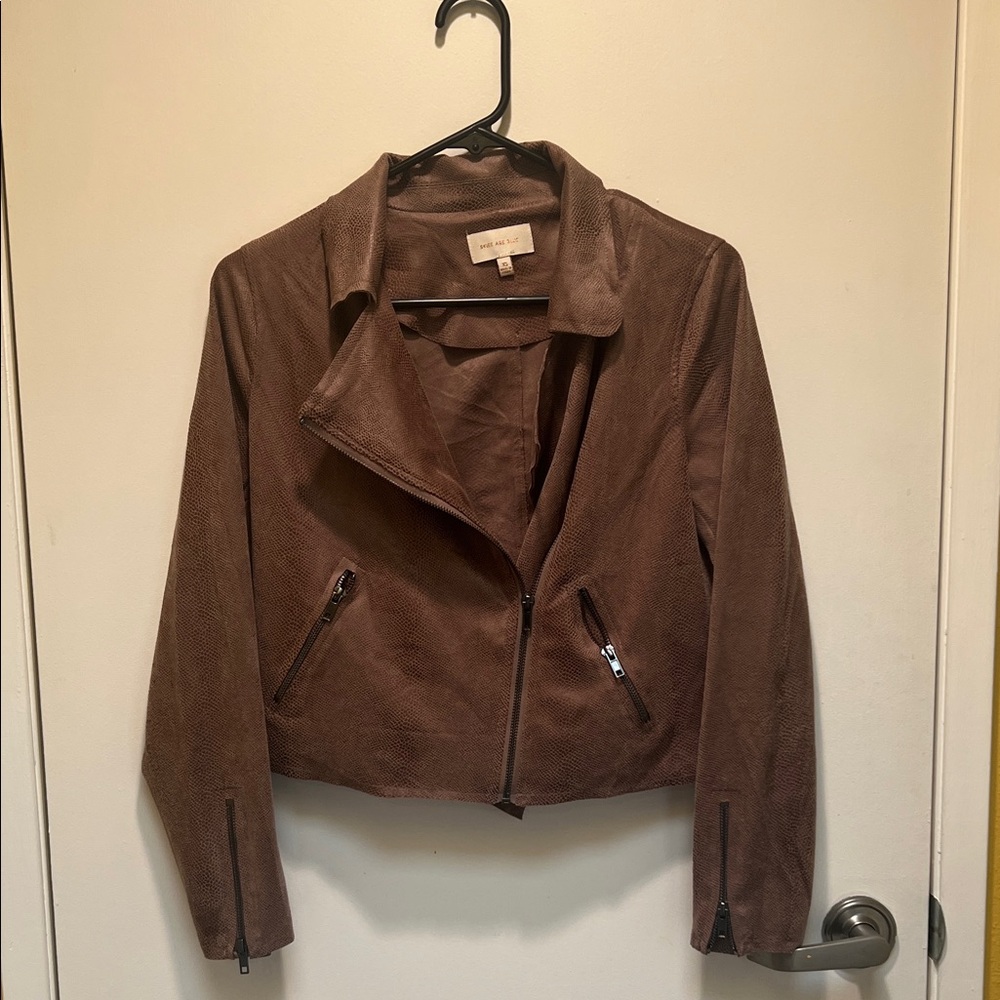 Skies Are Blue Brown Leather Jacket